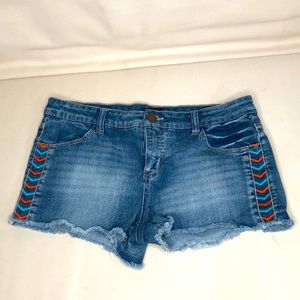 Light wash denim shorts